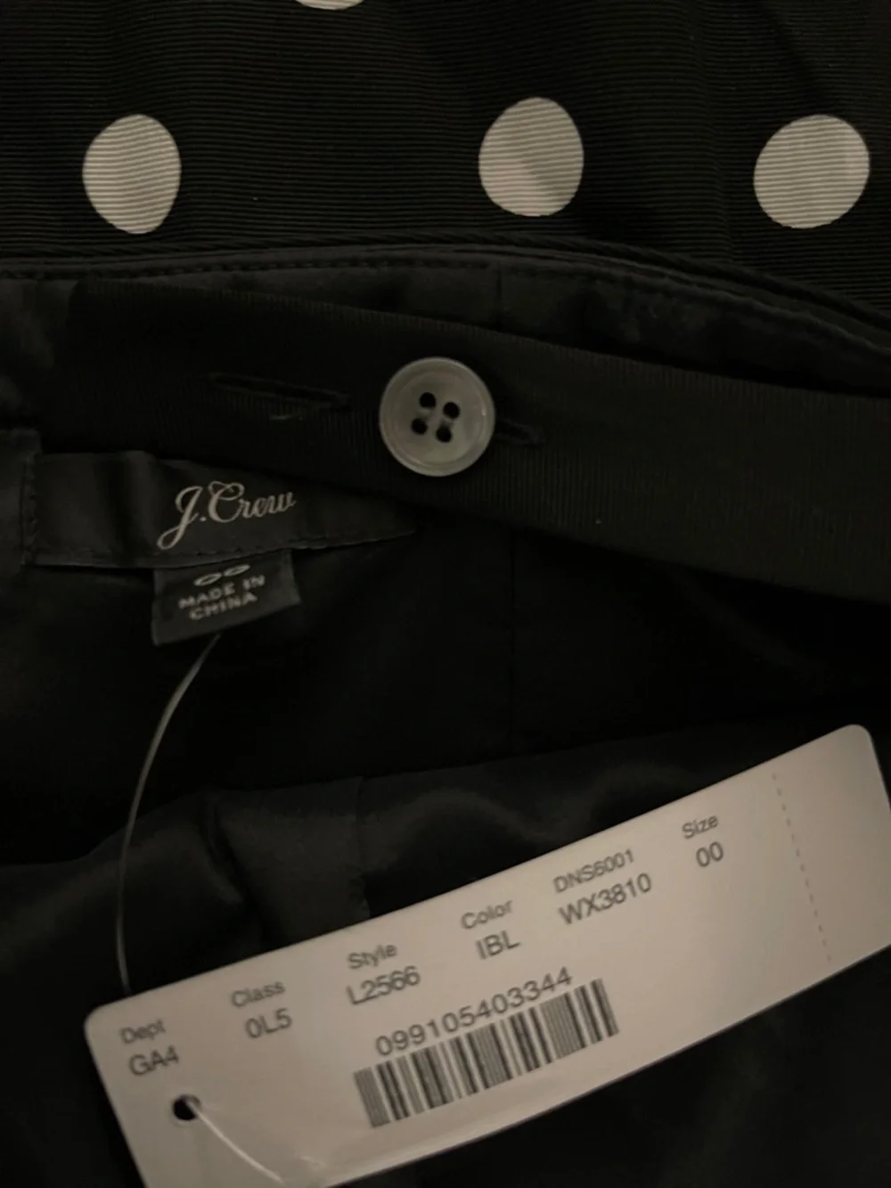 J. Crew Black and White Polka Dot Mini Sheath Dress